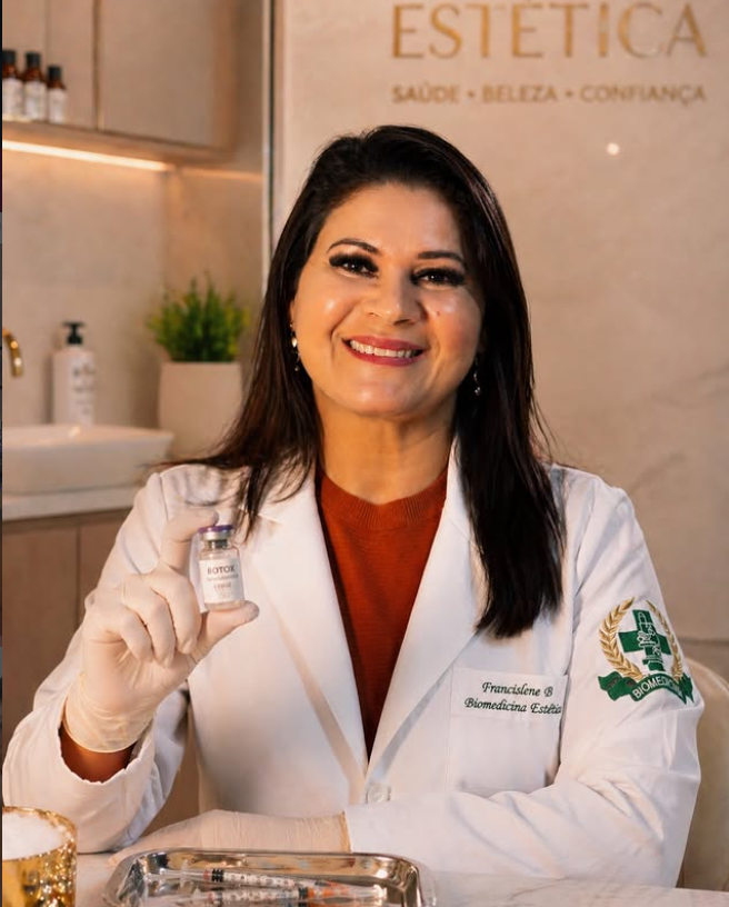 Fran Beazussi em sua clínica de estética